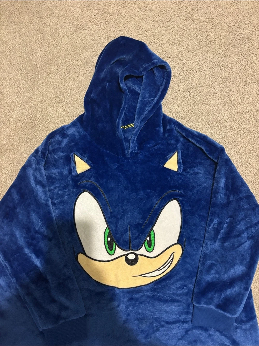 Blue Plush Character Hooded Nightgown for Kids